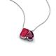 3 - Arika 1.36 ctw Emerald Shape Created Ruby with Pear Shape Rhodolite Garnet Toi Et Moi Women Pendant Necklace 