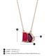 4 - Arika 1.36 ctw Emerald Shape Created Ruby with Pear Shape Rhodolite Garnet Toi Et Moi Women Pendant Necklace 