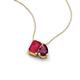 3 - Arika 1.36 ctw Emerald Shape Created Ruby with Pear Shape Rhodolite Garnet Toi Et Moi Women Pendant Necklace 
