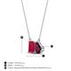 4 - Arika 1.36 ctw Emerald Shape Created Ruby with Pear Shape Rhodolite Garnet Toi Et Moi Women Pendant Necklace 