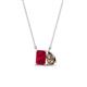 1 - Arika 1.16 ctw Emerald Shape Created Ruby with Pear Shape Smoky Quartz Toi Et Moi Women Pendant Necklace 
