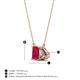 4 - Arika 1.16 ctw Emerald Shape Created Ruby with Pear Shape Smoky Quartz Toi Et Moi Women Pendant Necklace 