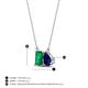 4 - Arika 1.00 ctw Emerald Shape Created Emerald with Pear Shape Created Blue Sapphire Toi Et Moi Women Pendant Necklace 