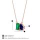 4 - Arika 1.00 ctw Emerald Shape Created Emerald with Pear Shape Created Blue Sapphire Toi Et Moi Women Pendant Necklace 