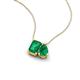 3 - Arika 0.88 ctw Emerald Shape with Pear Shape Created Emerald Toi Et Moi Women Pendant Necklace 