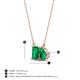 4 - Arika 0.88 ctw Emerald Shape with Pear Shape Created Emerald Toi Et Moi Women Pendant Necklace 