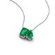 3 - Arika 0.88 ctw Emerald Shape with Pear Shape Created Emerald Toi Et Moi Women Pendant Necklace 