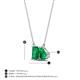 4 - Arika 0.88 ctw Emerald Shape with Pear Shape Created Emerald Toi Et Moi Women Pendant Necklace 