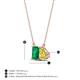 4 - Arika 1.00 ctw Emerald Shape Created Emerald with Pear Shape Created Yellow Sapphire Toi Et Moi Women Pendant Necklace 