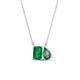 1 - Arika 1.04 ctw Emerald Shape Created Emerald with Pear Shape Created Alexandrite Toi Et Moi Women Pendant Necklace 