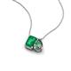 3 - Arika 1.04 ctw Emerald Shape Created Emerald with Pear Shape Created Alexandrite Toi Et Moi Women Pendant Necklace 