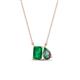 1 - Arika 1.04 ctw Emerald Shape Created Emerald with Pear Shape Created Alexandrite Toi Et Moi Women Pendant Necklace 