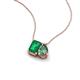 3 - Arika 1.04 ctw Emerald Shape Created Emerald with Pear Shape Created Alexandrite Toi Et Moi Women Pendant Necklace 