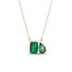 1 - Arika 1.04 ctw Emerald Shape Created Emerald with Pear Shape Created Alexandrite Toi Et Moi Women Pendant Necklace 