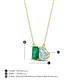 4 - Arika 0.90 ctw Emerald Shape Created Emerald with Pear Shape Aquamarine Toi Et Moi Women Pendant Necklace 