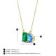 4 - Arika 1.05 ctw Emerald Shape Created Emerald with Pear Shape Blue Topaz Toi Et Moi Women Pendant Necklace 
