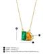 4 - Arika 0.95 ctw Emerald Shape Created Emerald with Pear Shape Citrine Toi Et Moi Women Pendant Necklace 