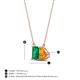 4 - Arika 0.95 ctw Emerald Shape Created Emerald with Pear Shape Citrine Toi Et Moi Women Pendant Necklace 