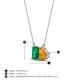4 - Arika 0.95 ctw Emerald Shape Created Emerald with Pear Shape Citrine Toi Et Moi Women Pendant Necklace 