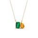 1 - Arika 0.95 ctw Emerald Shape Created Emerald with Pear Shape Citrine Toi Et Moi Women Pendant Necklace 