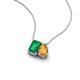 3 - Arika 0.95 ctw Emerald Shape Created Emerald with Pear Shape Citrine Toi Et Moi Women Pendant Necklace 