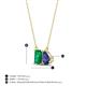 4 - Arika 0.90 ctw Emerald Shape Created Emerald with Pear Shape Iolite Toi Et Moi Women Pendant Necklace 