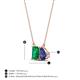 4 - Arika 0.90 ctw Emerald Shape Created Emerald with Pear Shape Iolite Toi Et Moi Women Pendant Necklace 
