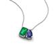 3 - Arika 0.90 ctw Emerald Shape Created Emerald with Pear Shape Iolite Toi Et Moi Women Pendant Necklace 