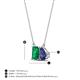 4 - Arika 0.90 ctw Emerald Shape Created Emerald with Pear Shape Iolite Toi Et Moi Women Pendant Necklace 