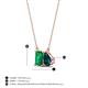 4 - Arika 1.05 ctw Emerald Shape Created Emerald with Pear Shape London Blue Topaz Toi Et Moi Women Pendant Necklace 