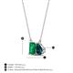 4 - Arika 1.05 ctw Emerald Shape Created Emerald with Pear Shape London Blue Topaz Toi Et Moi Women Pendant Necklace 