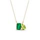 1 - Arika 1.05 ctw Emerald Shape Created Emerald with Pear Shape Peridot Toi Et Moi Women Pendant Necklace 