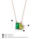 4 - Arika 1.05 ctw Emerald Shape Created Emerald with Pear Shape Peridot Toi Et Moi Women Pendant Necklace 