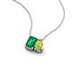 3 - Arika 1.05 ctw Emerald Shape Created Emerald with Pear Shape Peridot Toi Et Moi Women Pendant Necklace 