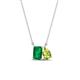 1 - Arika 1.05 ctw Emerald Shape Created Emerald with Pear Shape Peridot Toi Et Moi Women Pendant Necklace 