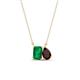 1 - Arika 1.10 ctw Emerald Shape Created Emerald with Pear Shape Red Garnet Toi Et Moi Women Pendant Necklace 
