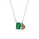 1 - Arika 0.90 ctw Emerald Shape Created Emerald with Pear Shape Smoky Quartz Toi Et Moi Women Pendant Necklace 