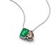 3 - Arika 0.90 ctw Emerald Shape Created Emerald with Pear Shape Smoky Quartz Toi Et Moi Women Pendant Necklace 