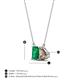 4 - Arika 0.90 ctw Emerald Shape Created Emerald with Pear Shape Smoky Quartz Toi Et Moi Women Pendant Necklace 