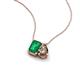 3 - Arika 0.90 ctw Emerald Shape Created Emerald with Pear Shape Smoky Quartz Toi Et Moi Women Pendant Necklace 
