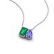 3 - Arika 1.00 ctw Emerald Shape Created Emerald with Pear Shape Tanzanite Toi Et Moi Women Pendant Necklace 