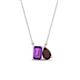 1 - Arika 1.15 ctw Emerald Shape Amethyst with Pear Shape Red Garnet Toi Et Moi Women Pendant Necklace 