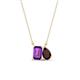 1 - Arika 1.15 ctw Emerald Shape Amethyst with Pear Shape Red Garnet Toi Et Moi Women Pendant Necklace 