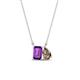 1 - Arika 0.95 ctw Emerald Shape Amethyst with Pear Shape Smoky Quartz Toi Et Moi Women Pendant Necklace 