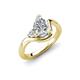 4 - Darya 1.06 ctw IGI Certified Pear Shape Lab Grown Diamond (8 x 5 mm) accented Round Lab Grown Diamond Women Solitaire Plus Engagement Ring 
