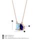4 - Arika 0.95 ctw Emerald Shape Aquamarine with Pear Shape Created Blue Sapphire Toi Et Moi Women Pendant Necklace 