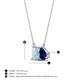 4 - Arika 0.95 ctw Emerald Shape Aquamarine with Pear Shape Created Blue Sapphire Toi Et Moi Women Pendant Necklace 