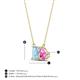 4 - Arika 0.95 ctw Emerald Shape Aquamarine with Pear Shape Created Pink Sapphire Toi Et Moi Women Pendant Necklace 