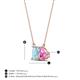 4 - Arika 0.95 ctw Emerald Shape Aquamarine with Pear Shape Created Pink Sapphire Toi Et Moi Women Pendant Necklace 