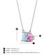 4 - Arika 0.95 ctw Emerald Shape Aquamarine with Pear Shape Created Pink Sapphire Toi Et Moi Women Pendant Necklace 